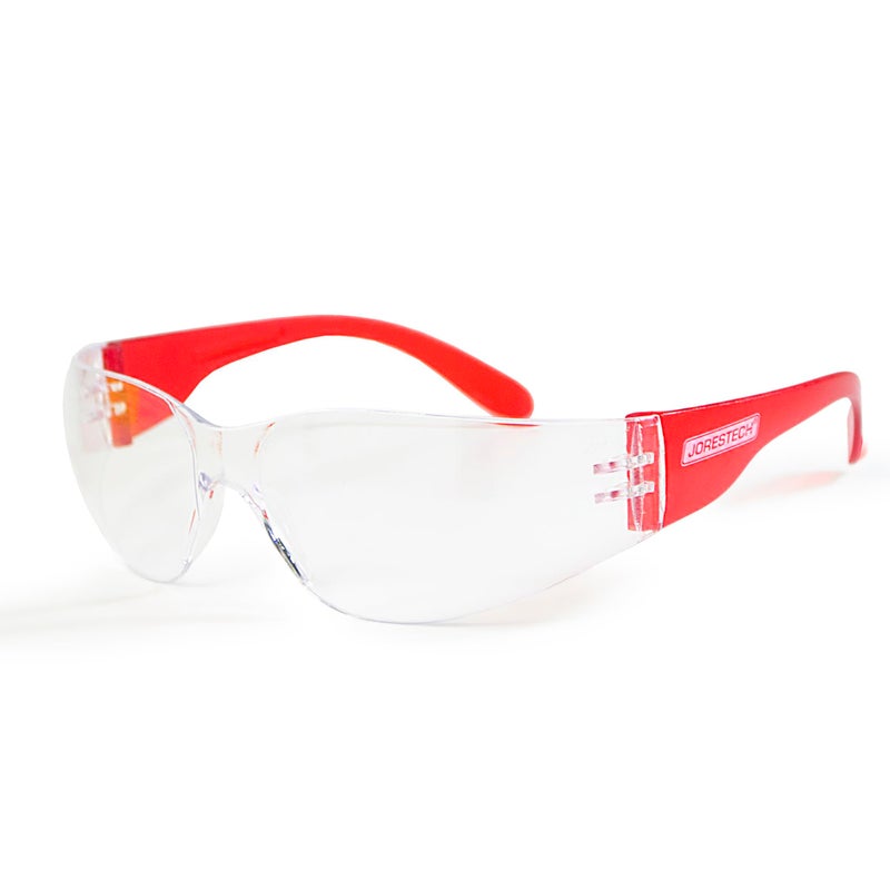JORESTECH Eyewear Protective Safety Glasses, Polycarbonate Impact Resistant Lens Pack of 12 (Clear, Red) - Image 2
